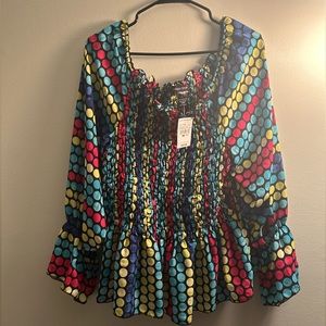 Ashley Stewart polka dot shirt